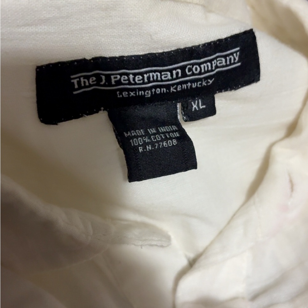 The J. Peterman Company White Cotton Shirt XL